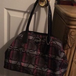 Authentic Coach plaid bag. Barely used.